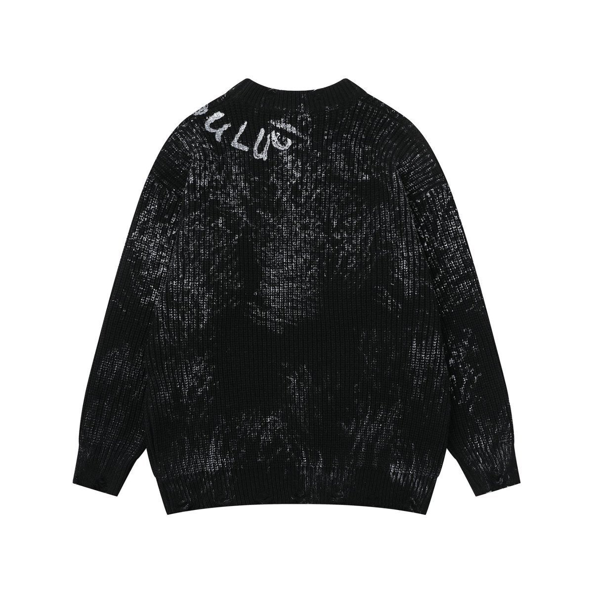 Knitted sweater inkjet graffiti sweater base sweater