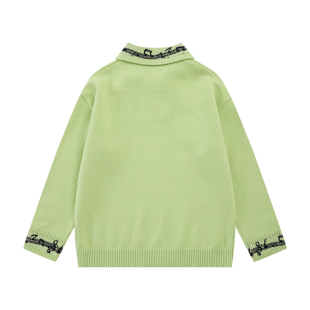 Music note jacquard sweater