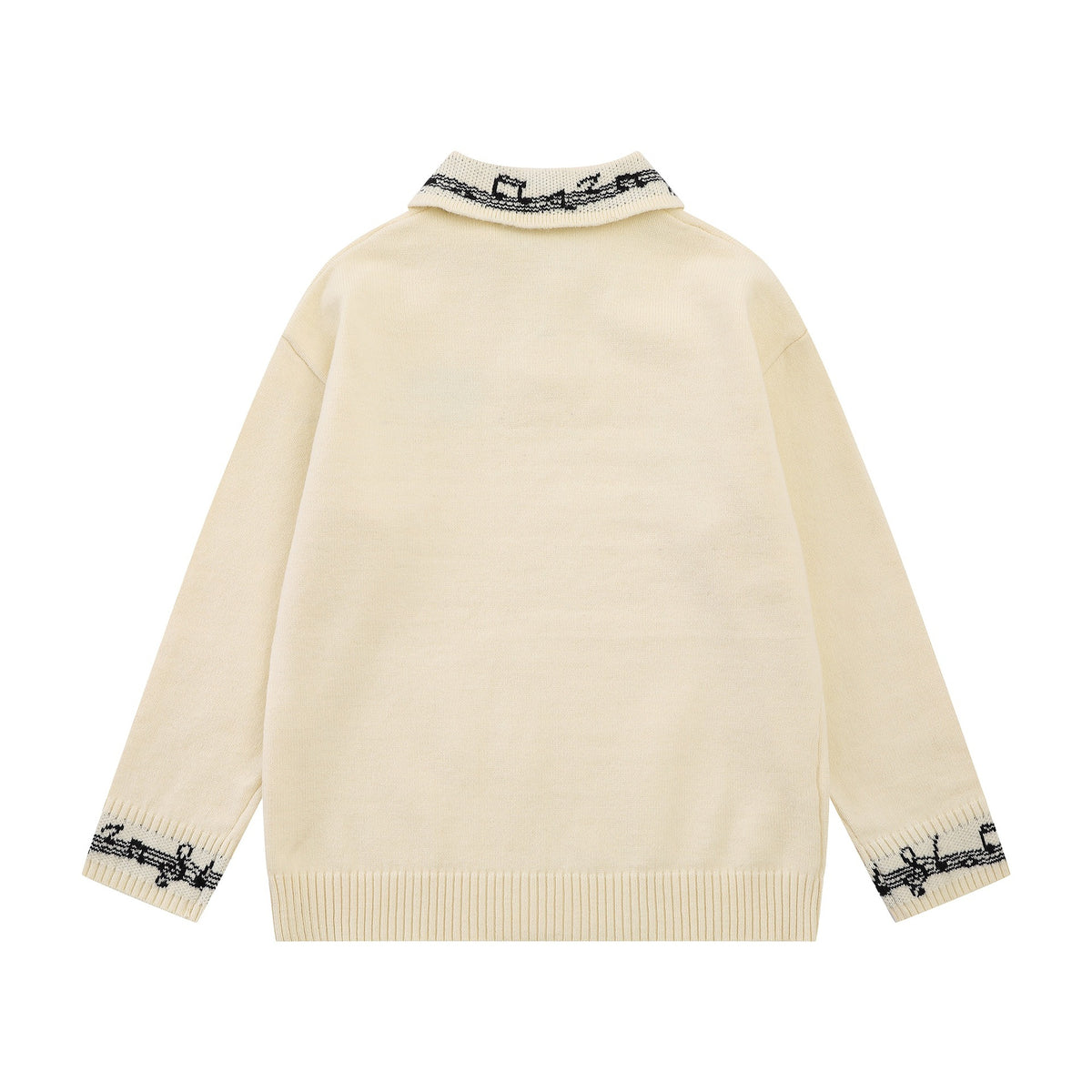 Music note jacquard sweater