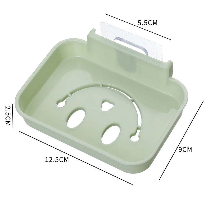 Smiley Free Punching Soap Rack Bathroom Drain Soap Box Toilet Soap Rack Wall Hanging Rack