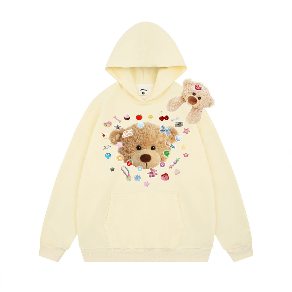 Little Bear Printed Hanging Hoodie