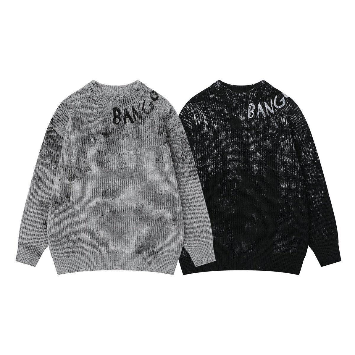 Knitted sweater inkjet graffiti sweater base sweater
