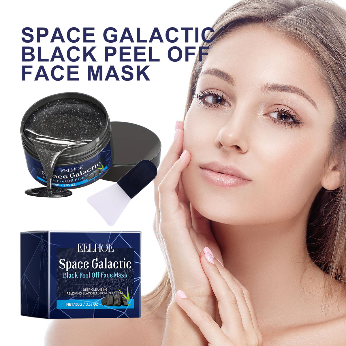 Space Galactic Black Peel Off Face Mask, Clean Blackheads Firming Pores Smooth The Skin Tear The Mask
