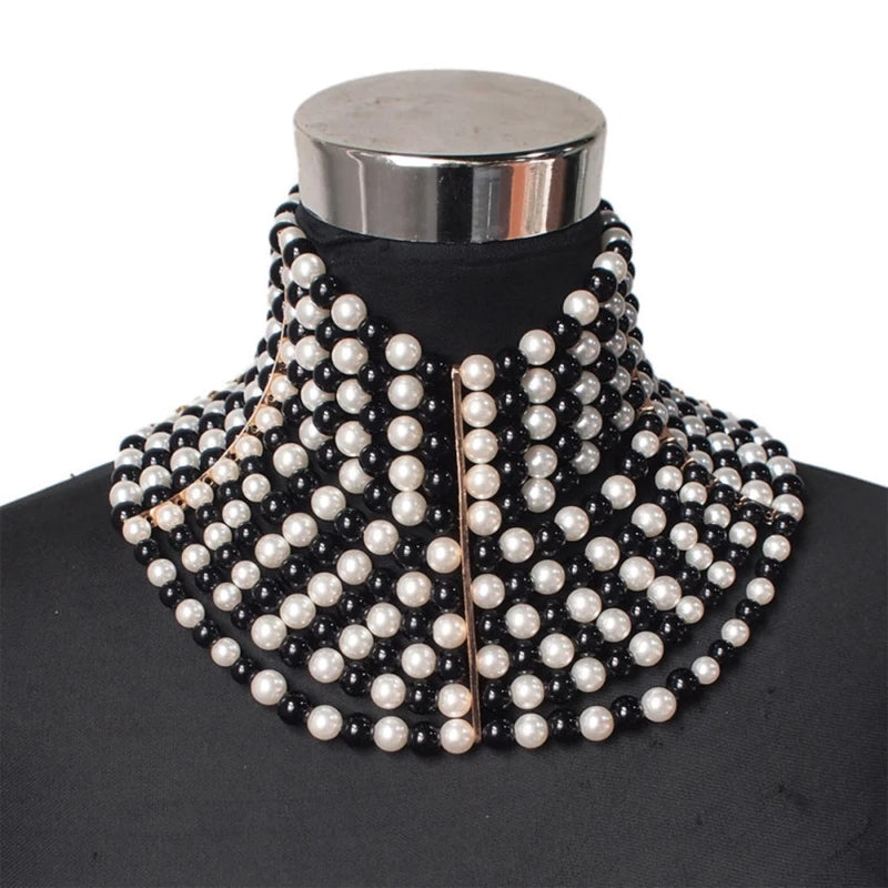 Multi layer pearl necklace for women's wedding bride accessories