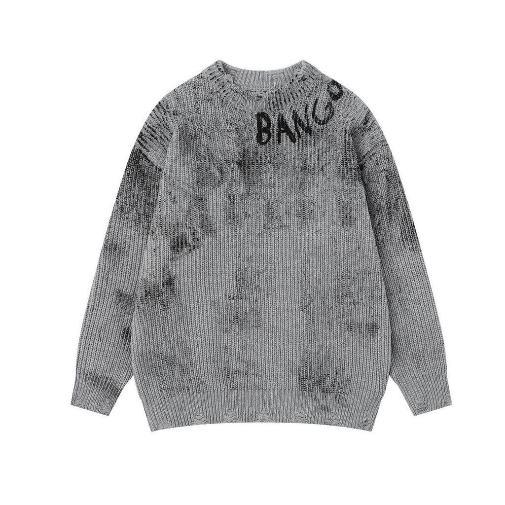 Knitted sweater inkjet graffiti sweater base sweater