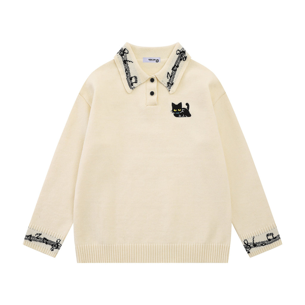 Music note jacquard sweater