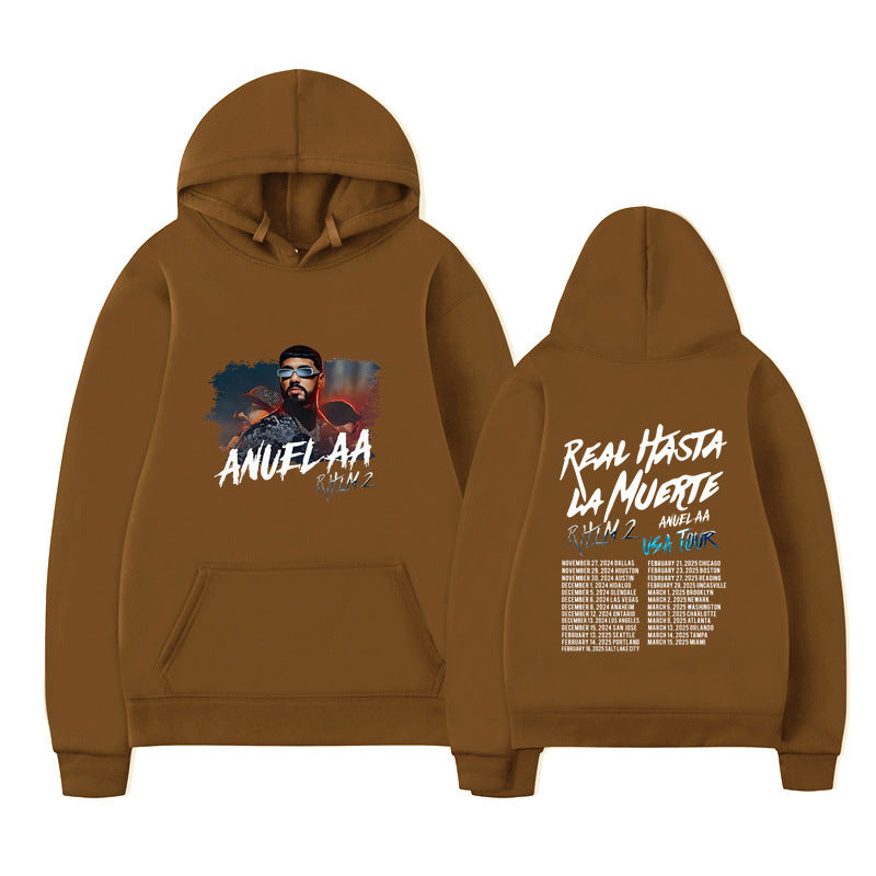 Rapper Anuel AA Real Hasta La Muerte Hoodies Mens Clothing H