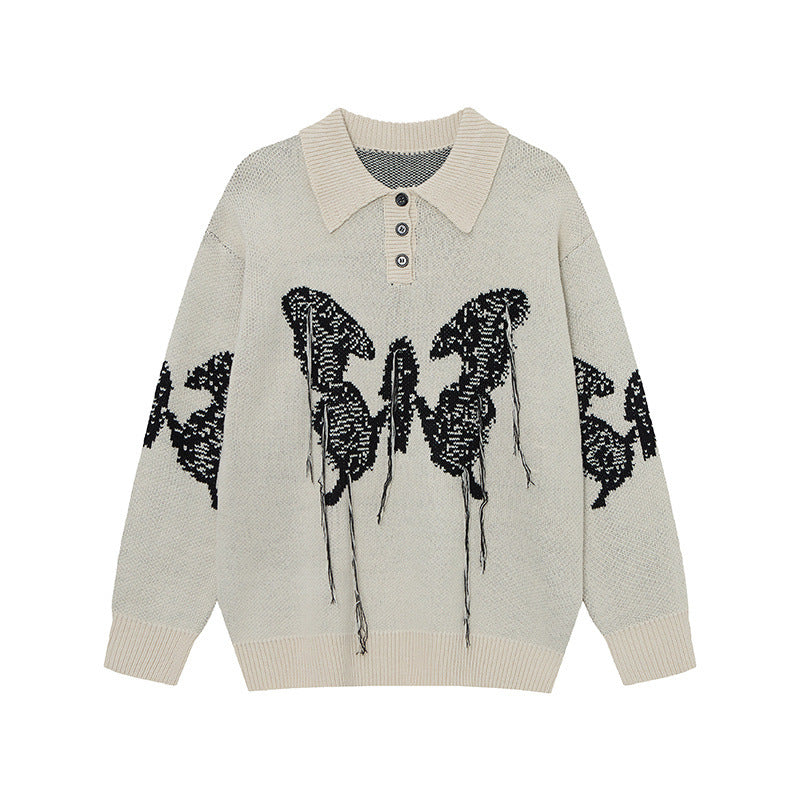 Collar tassel sweater base sweater