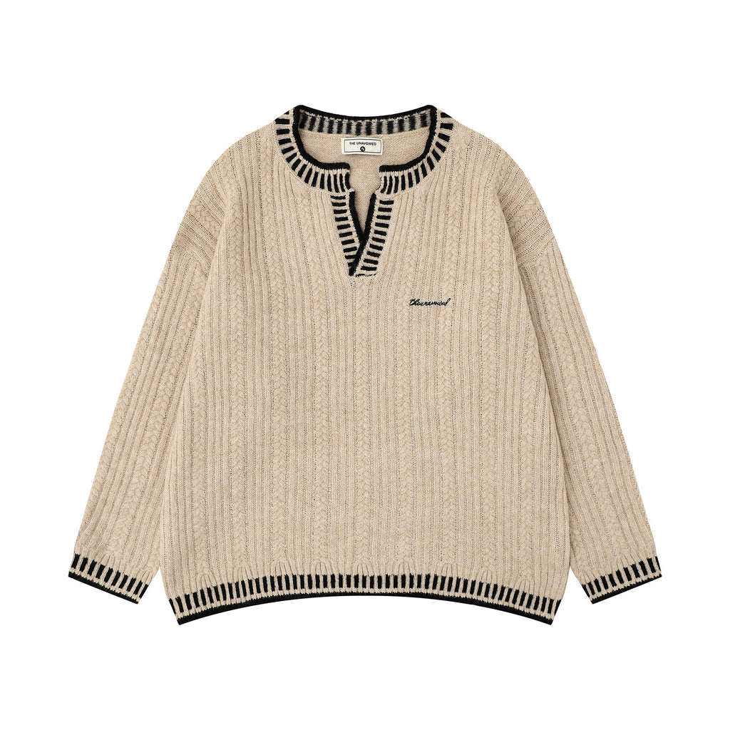 V-neck sweater base sweater
