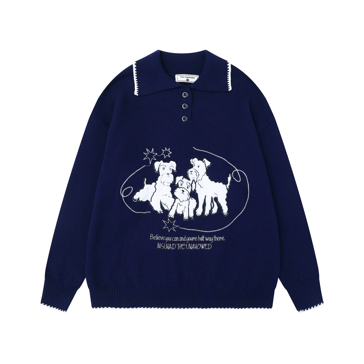 Cartoon collar sweater base sweater