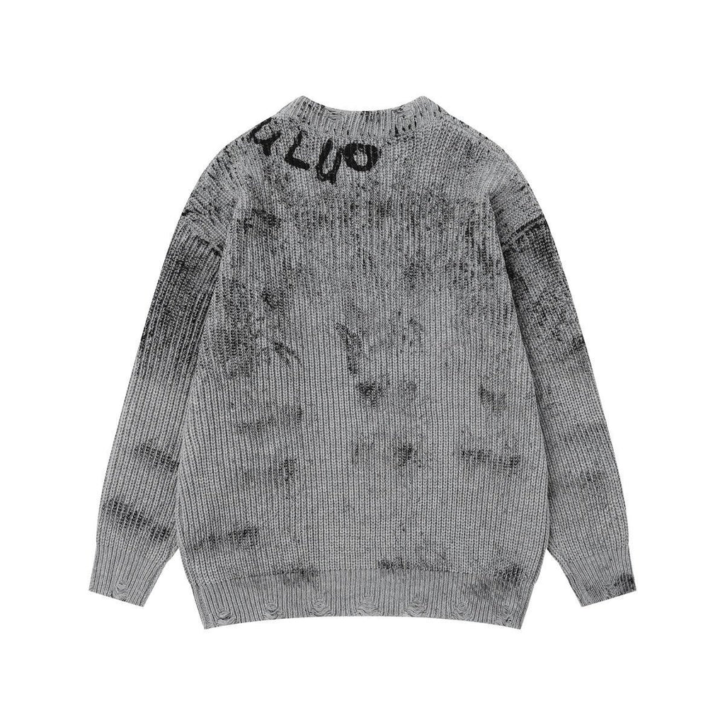 Knitted sweater inkjet graffiti sweater base sweater