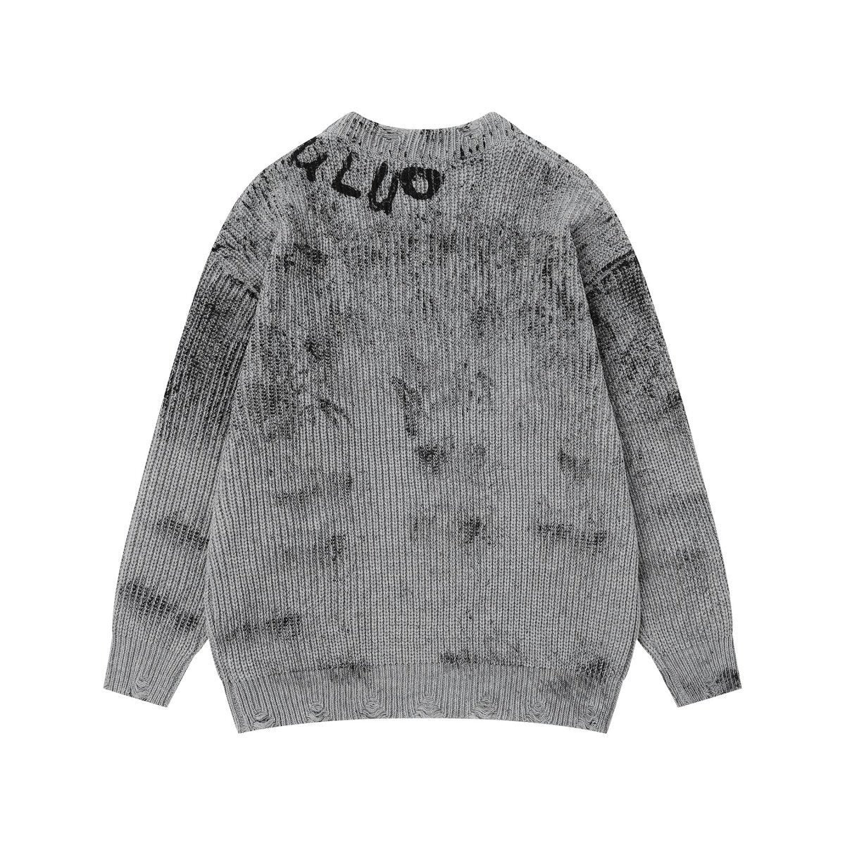 Knitted sweater inkjet graffiti sweater base sweater