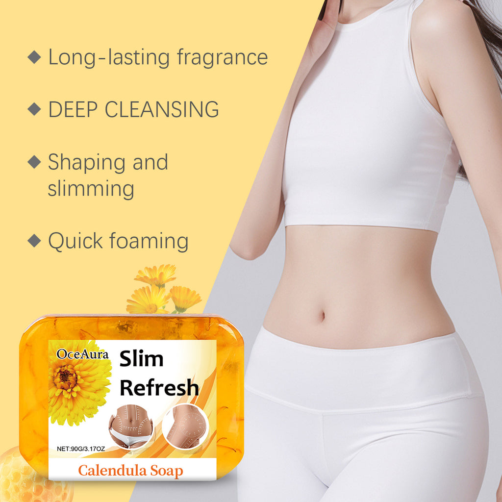 Oceaura Refreshing Calendula Soap, Refreshing, Light And Gentle Cleansing Skin Shaping Cleansing Soap