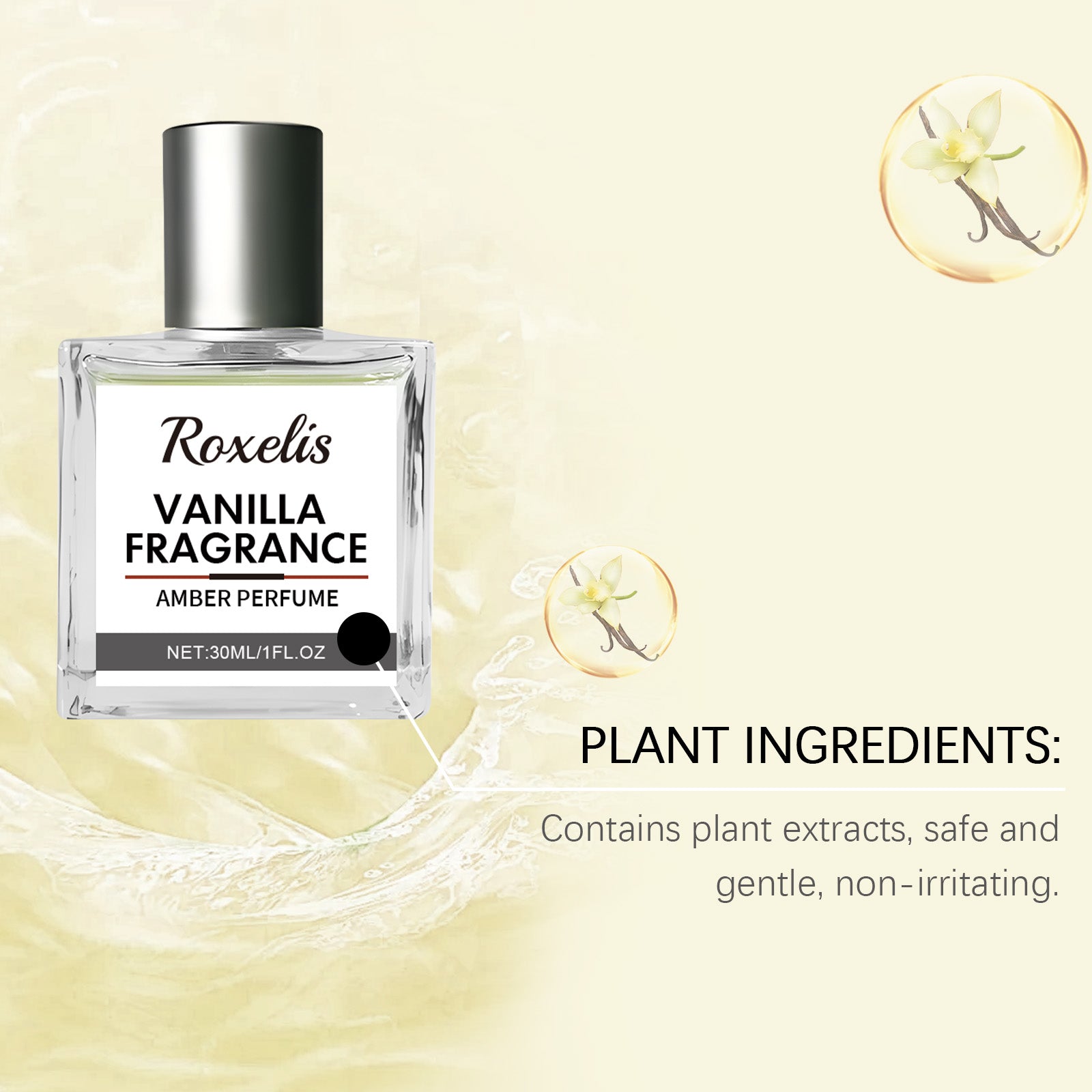 Roxelis Vanilla Amber Eau De Toilette Natural Fresh Light Elegant Stay Fragrance Daily Dating Charm Niche Perfume Carry