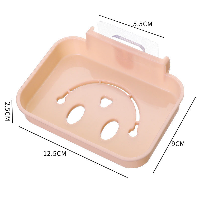 Smiley Free Punching Soap Rack Bathroom Drain Soap Box Toilet Soap Rack Wall Hanging Rack