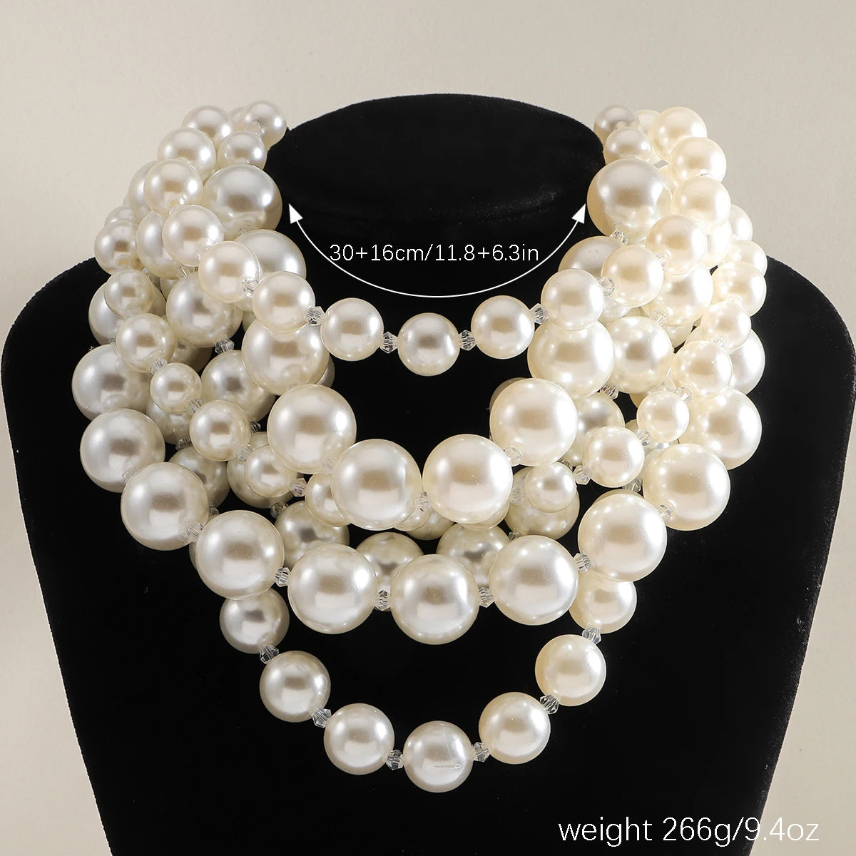 Vedawas Bohemian Handmade Beaded Multilayer Pearl Necklace,Exaggeration Choker Banquet Wedding Women Accessories