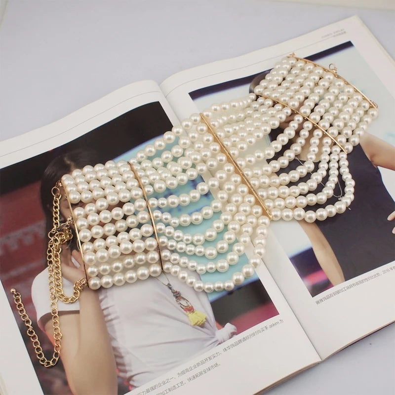 Multi layer pearl necklace for women's wedding bride accessories