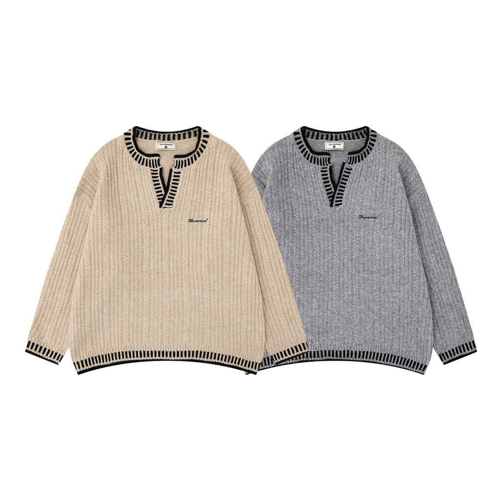 V-neck sweater base sweater