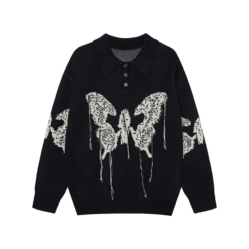 Collar tassel sweater base sweater
