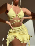 Ladies' sexy three piece beach swimsuit set