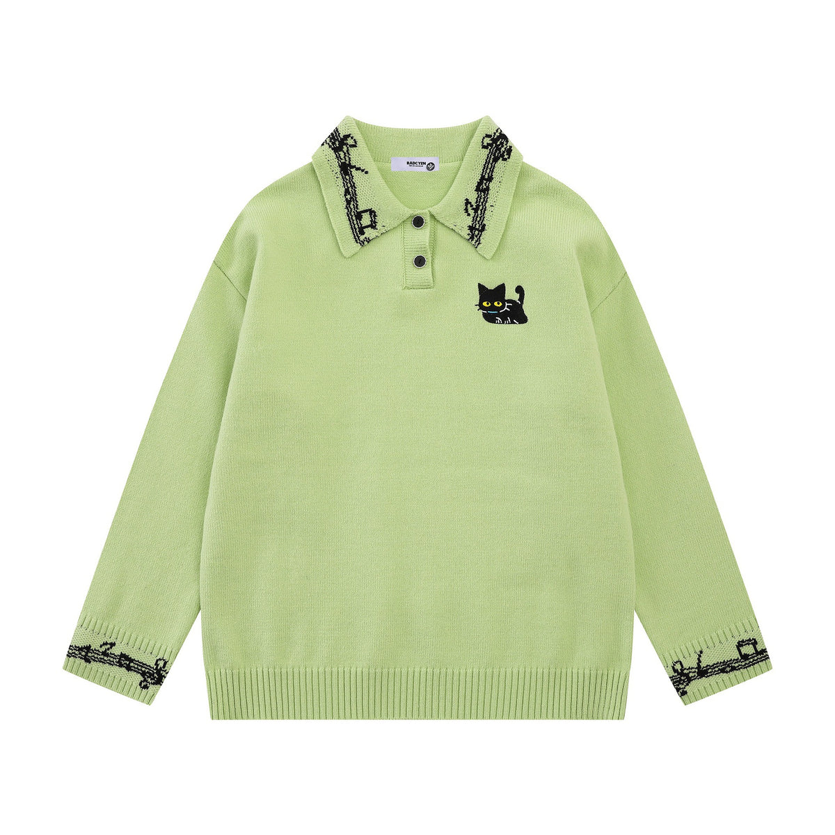 Music note jacquard sweater