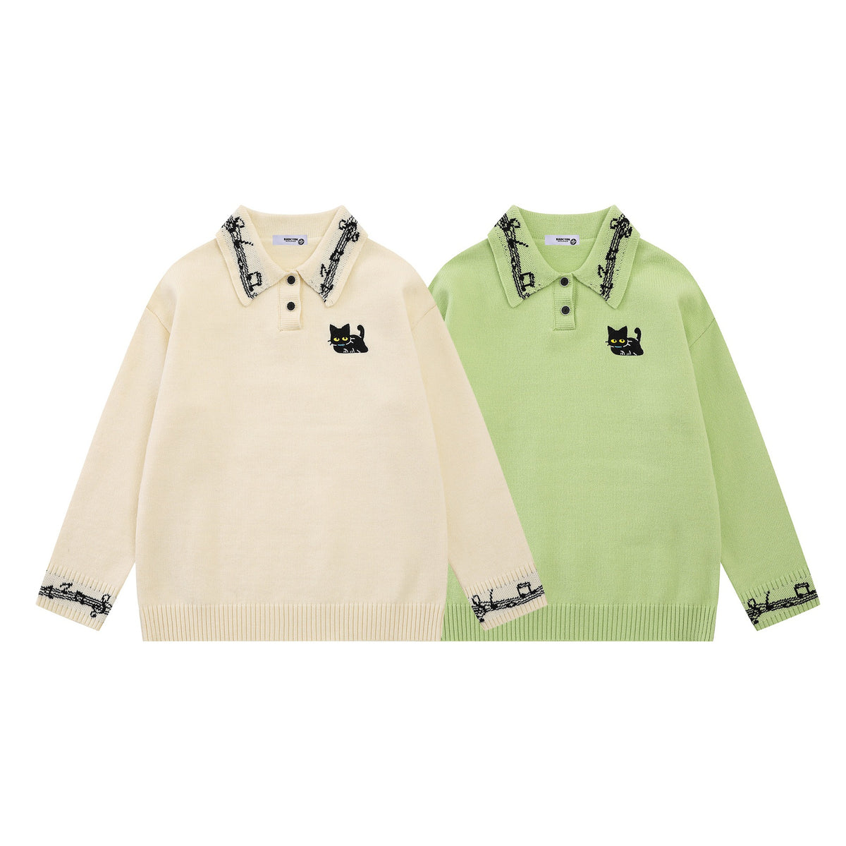 Music note jacquard sweater