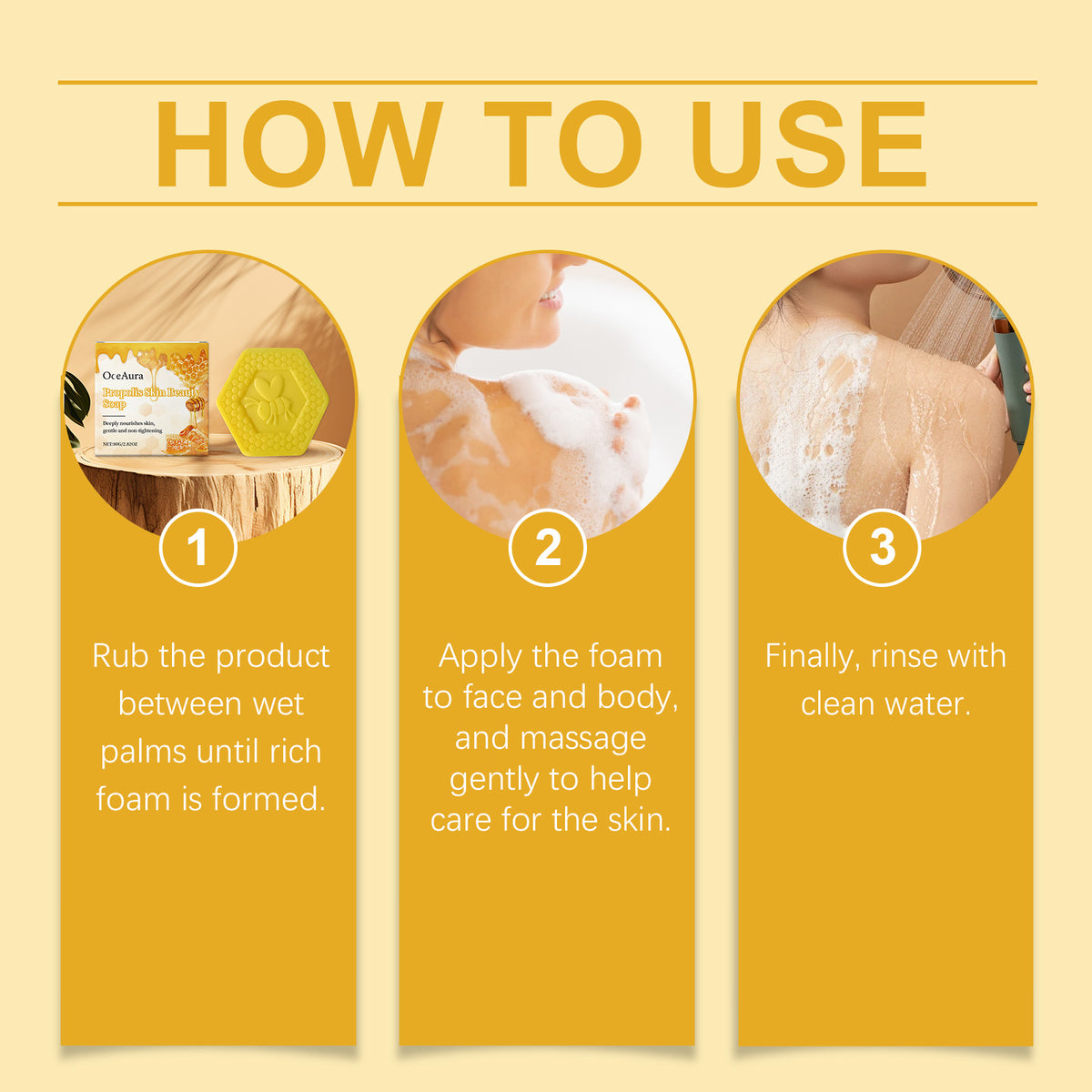OceAura Propolis Beauty Bath Soap, Gently Nourishes And Cleanses Body Skin With Delicate And Fragrant Bath Soap