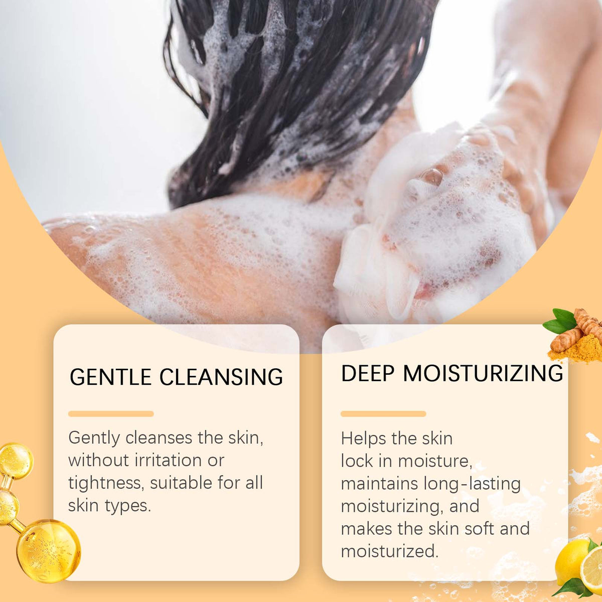 OceAura Lemon Turmeric Soap Cleanser Bath Gentle Clean Brightening Skin Care For Face And Body