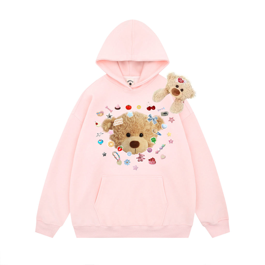 Little Bear Printed Hanging Hoodie